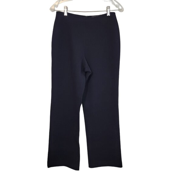 Linda Allard Ellen Tracy Pants Dark Navy Blue Women's Sz 4 100% Wool Wide Leg‎ - Picture 1 of 6